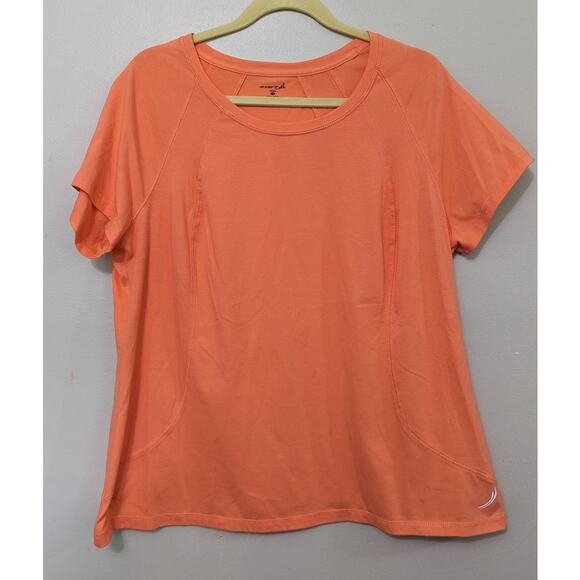 Exertek Women's Tangerine Short Sleeve Work Out Wear T Shirt Plus Size 1X - Picture 1 of 4